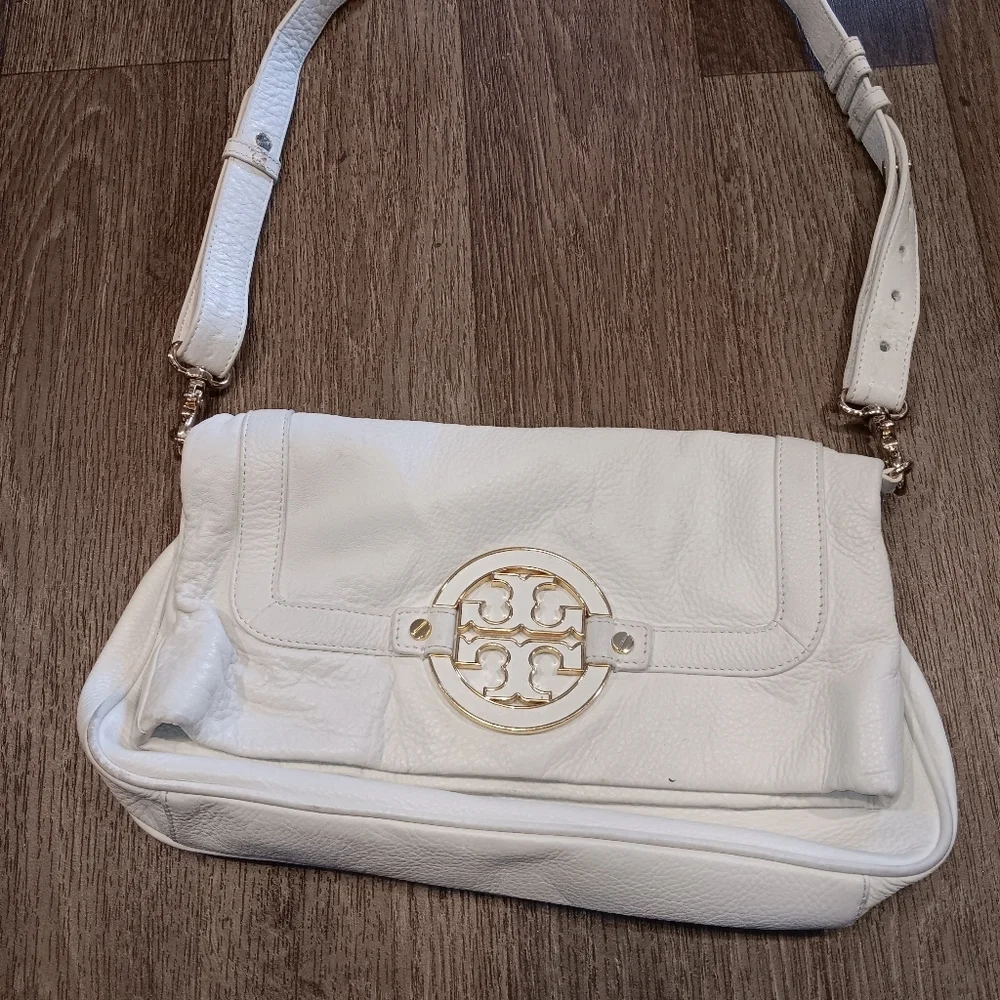 Tory Burch Amanda Foldover Convertible Crossbody Cream